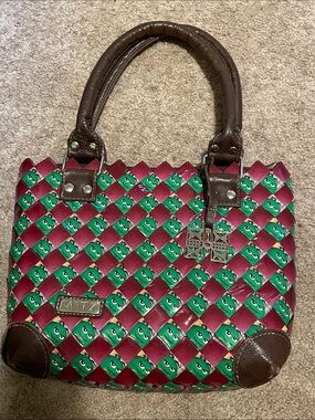 Mitz Hand Woven Green M&M purse